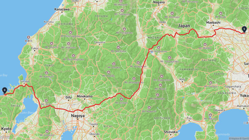 佐野市至小濱城 駕車路線