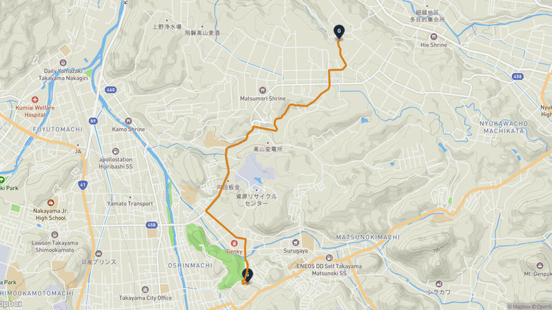 高山城〜高山市 ハイキングルート