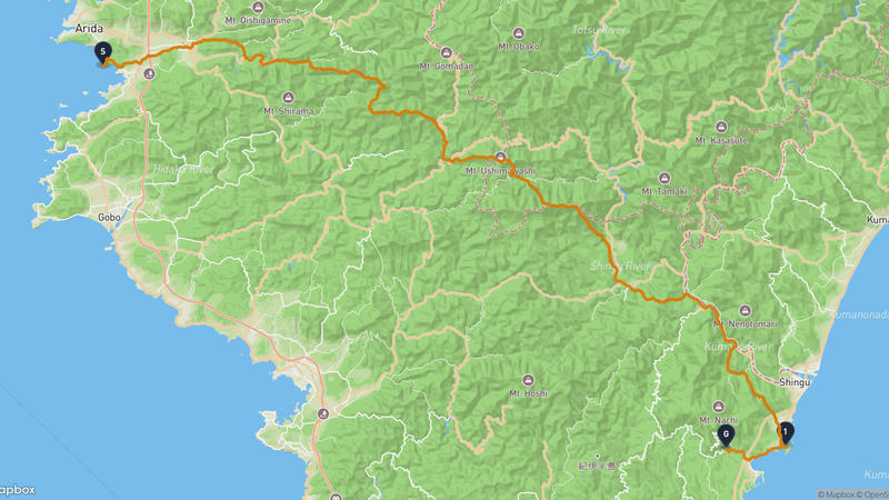 湯浅町至市野野王子 登山路線