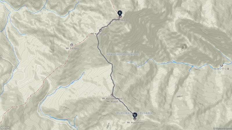 アサヨ峰 徒步路线