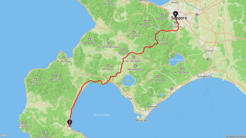 北海道神宮至八雲町 骑行路线