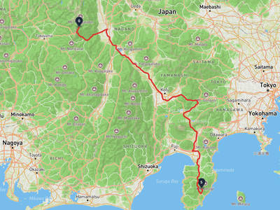 河津町 → 上高地