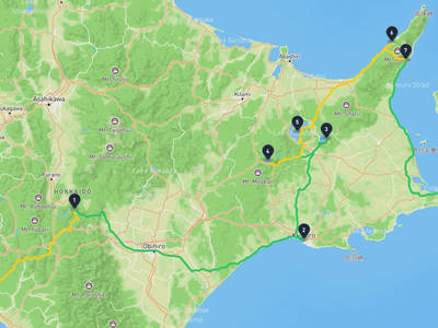 苫小牧市 → 根室市