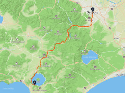札幌電視塔 → 有珠山