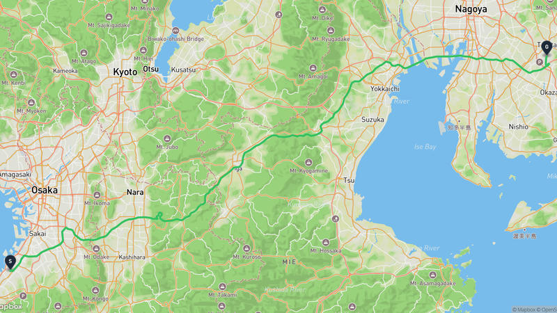 岸和田市至豊田市 駕車路線