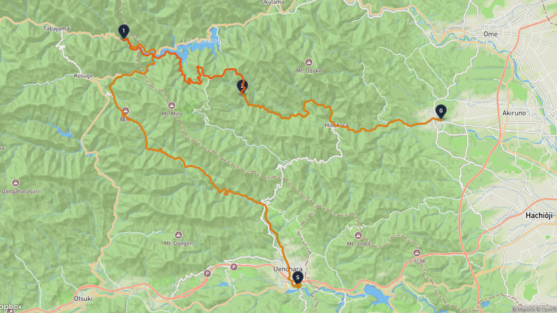 Uenohara to Akiruno Cycling Route