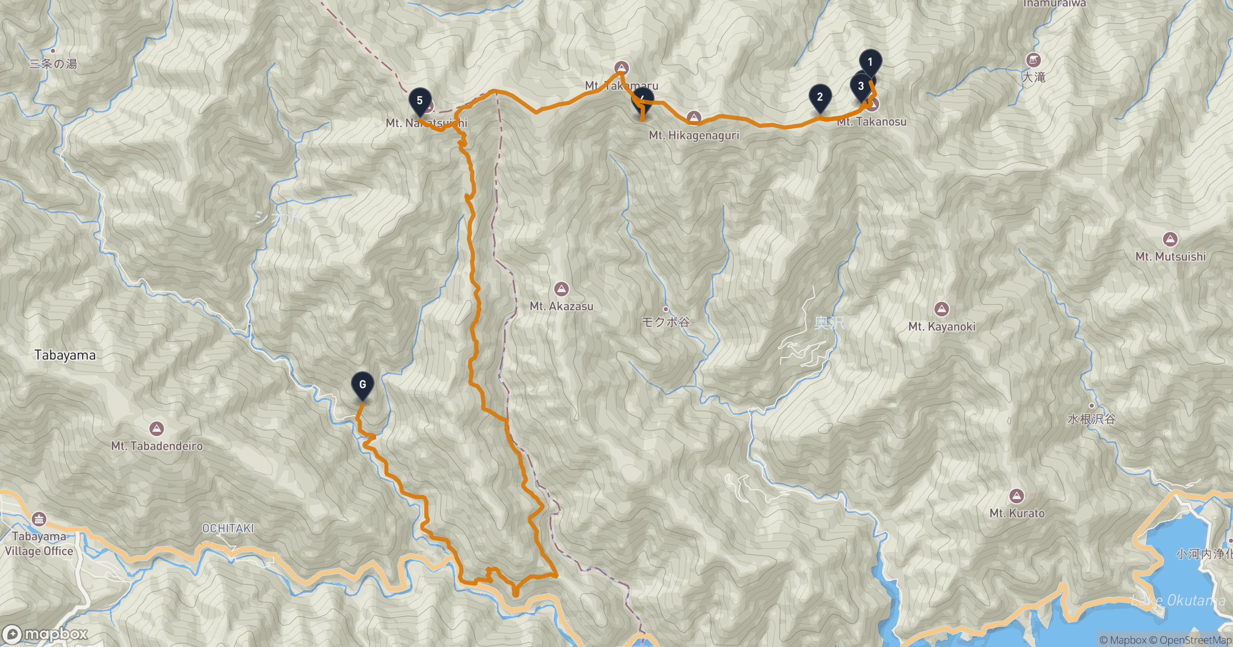 Takanosu yama to Tabayama Hiking Route