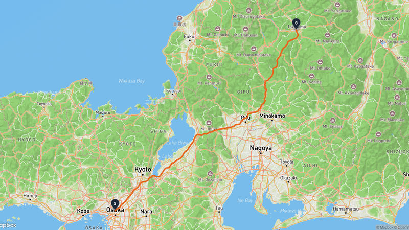 Nakajima-so Shrine to Takayama Castle Hiking Route
