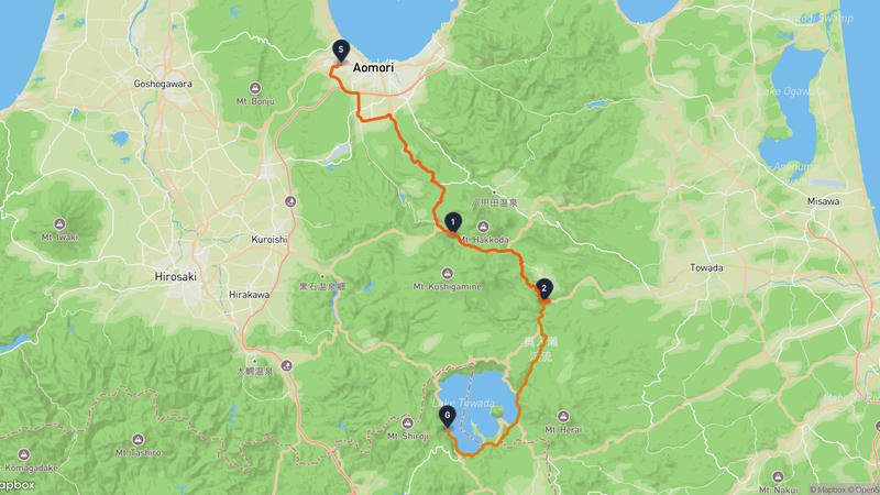三內丸山遺跡至小坂町 驾车路线