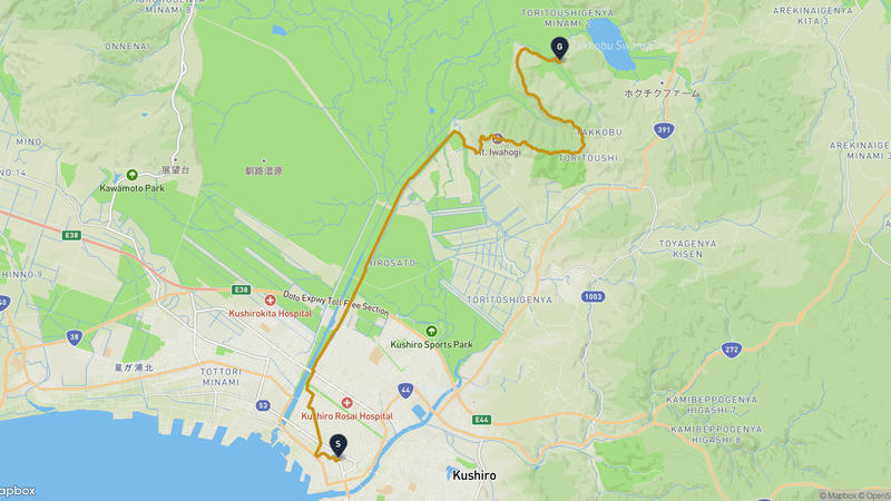 Kushiro to Hosooka Observatory Hiking Route