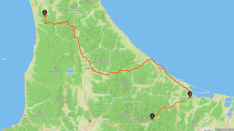 遠軽町至天塩町 徒步路线