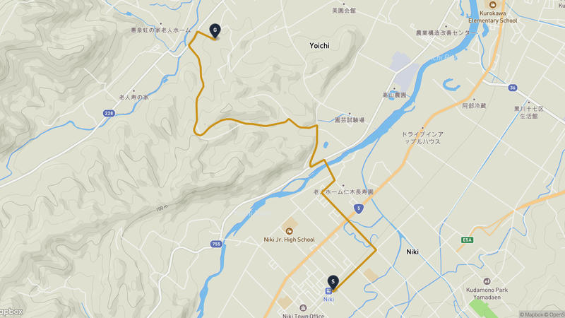 仁木町至余市町 徒步路线