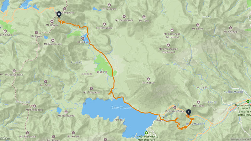 華嚴瀑布至日光白根山 骑行路线