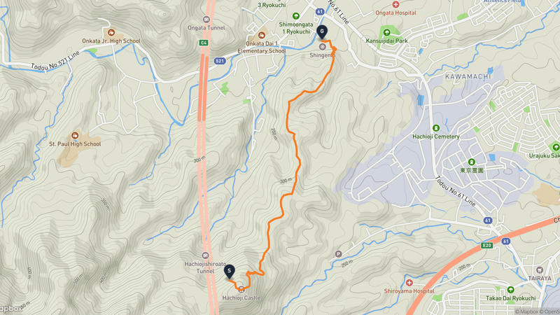 八王子城 登山路線