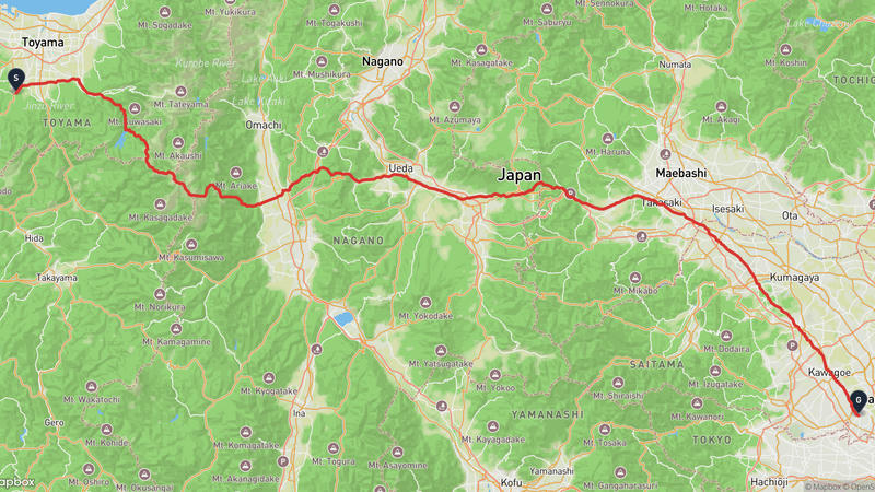 เส้นทางเดินป่า Toyama-Shiki