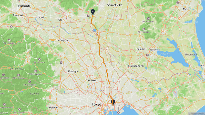 Kyūnakagawa river to Tochigi Hiking Route