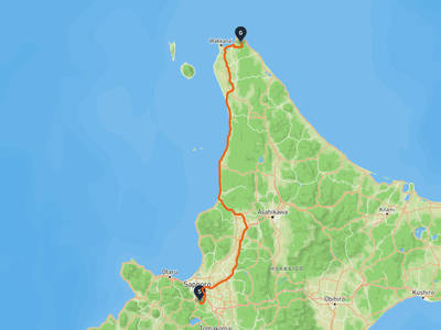 札幌市清田区 → 稚内市
