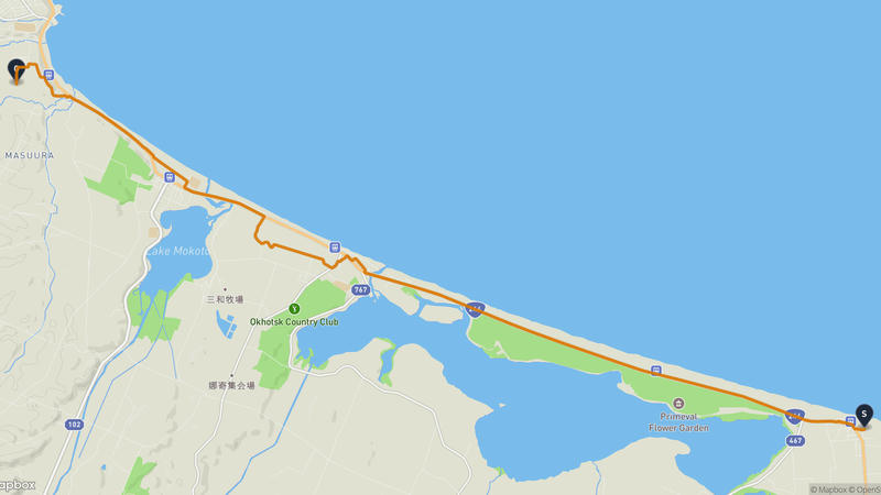 Koshimizu~Abashiri 하이킹 루트