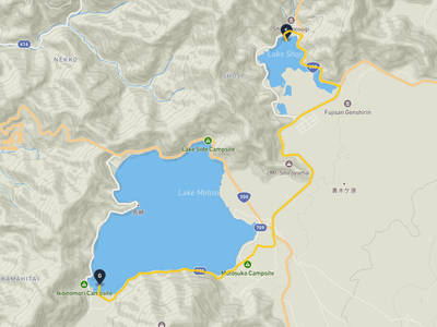 精進湖 → 本栖湖