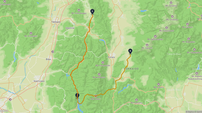Ashibetsu to Furano Hiking Route