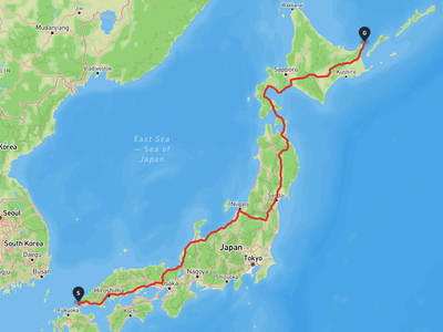 下関市 → 羅臼町