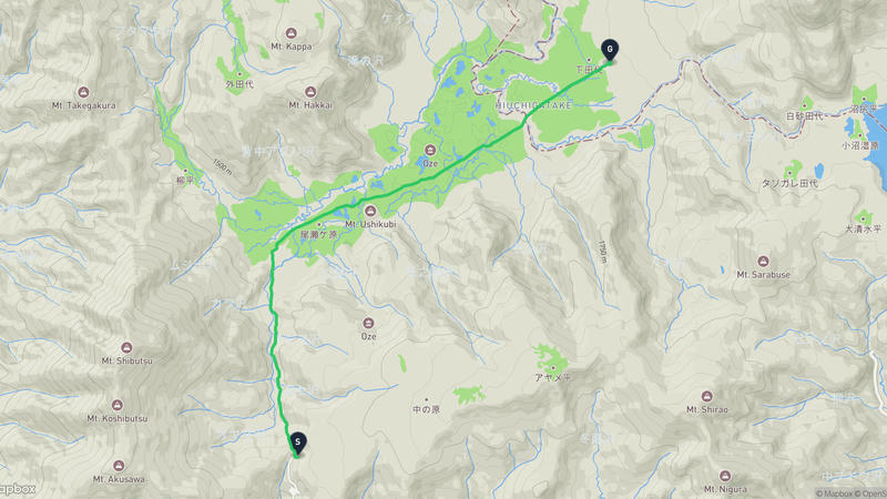 至佛山至檜枝岐村 徒步路线