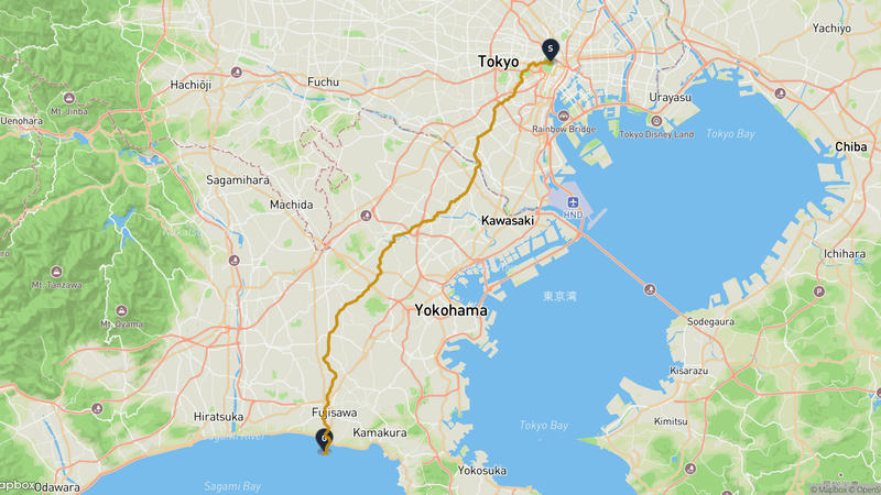 Edo Castle to Enoshima Shrine Cycling Route