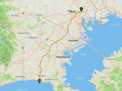 Edo Castle → Enoshima Shrine