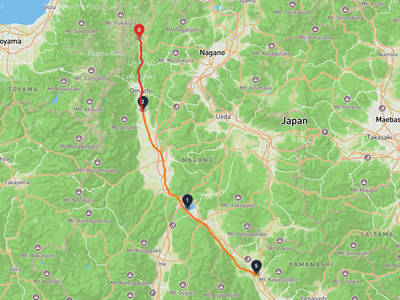 北杜市 → 白馬村