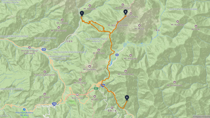 松本市至穗高岳 徒步路线
