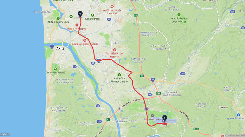 Akita to Akita Museum of Art Drive