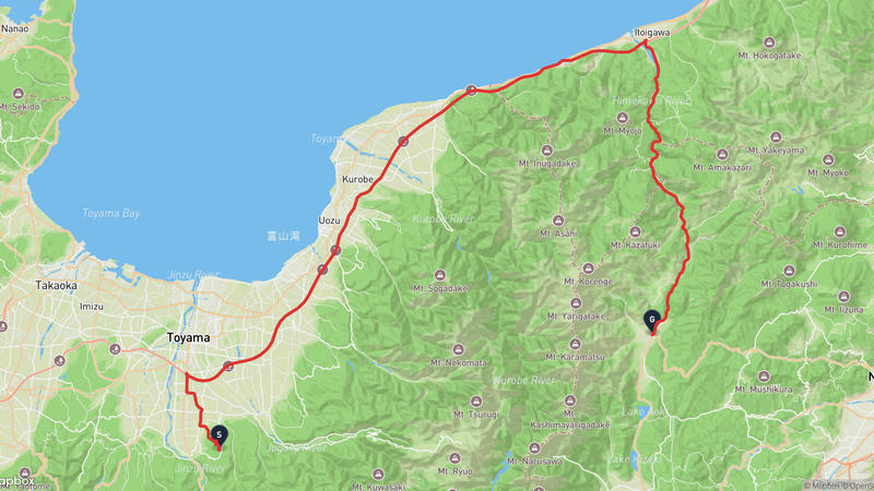 เส้นทางขับรถ Toyama-Hakuba