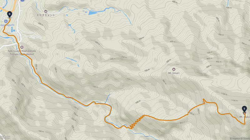武甲山至秩父市 徒步路线