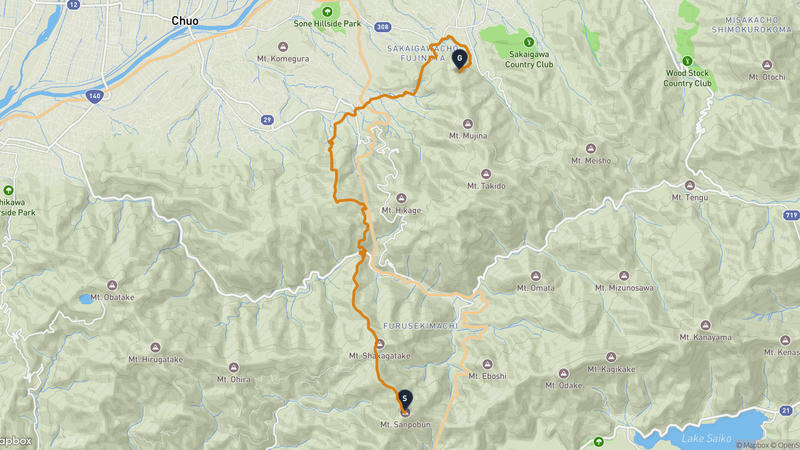 精進湖至笛吹市 登山路線