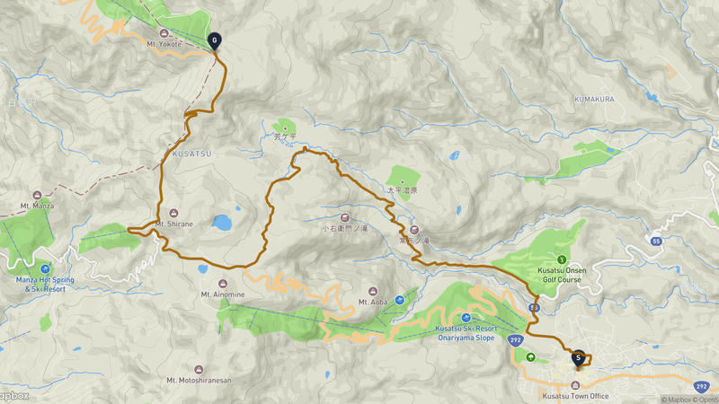 草津温泉至横手山 骑行路线