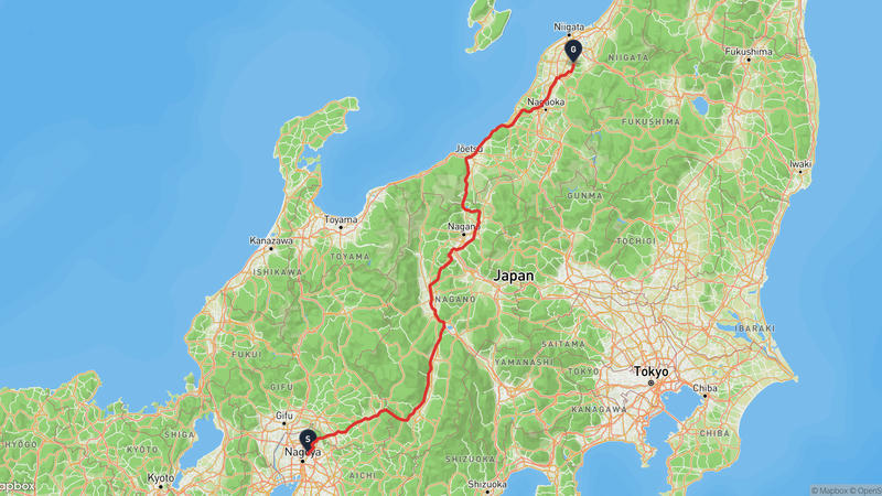 เส้นทางขับรถ Kasugai-Akiha Ward, Niigata