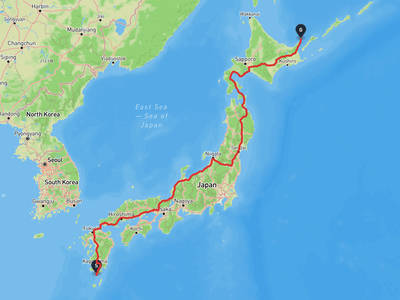 佐多岬 → 知床岬
