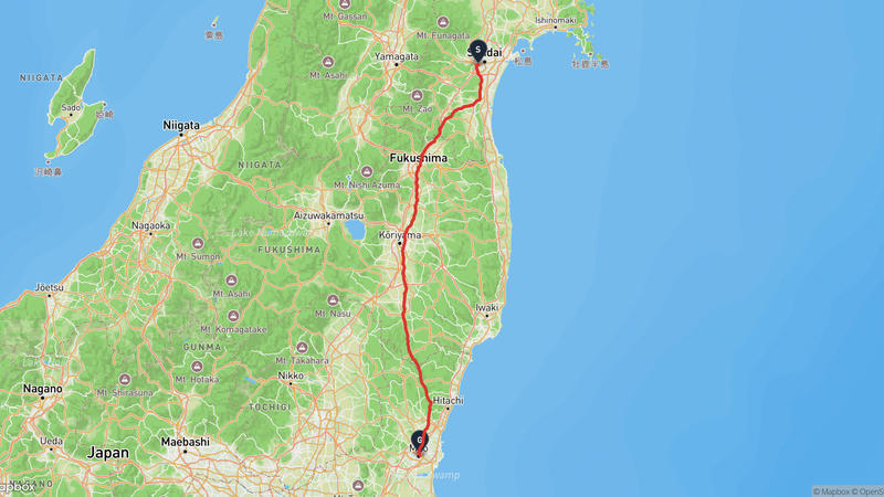 Sendai Yagiyama Zoological Park to Mito Castle Hiking Route