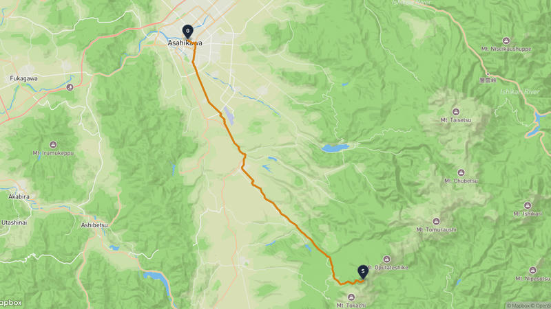 Mount Biei to Tokiwa Park Hiking Route