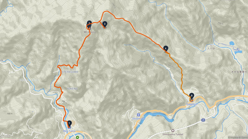 川苔山至奥多摩町 登山路線