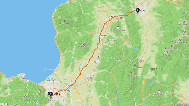 Mount Moiwa to Asahikawa Hiking Route