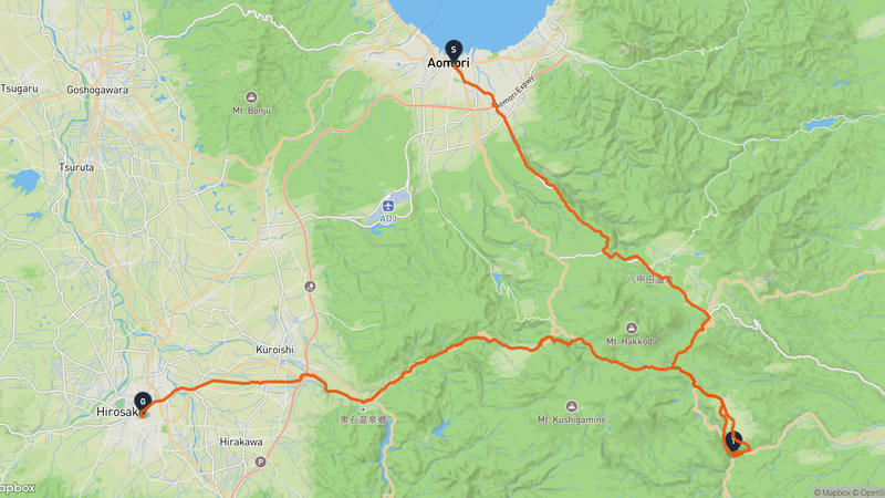 Aomori Prefecture Tourist Center to Hirosaki Castle Hiking Route