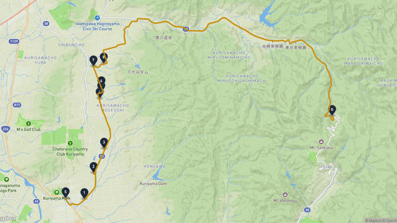栗山町至岩見沢市 骑行路线