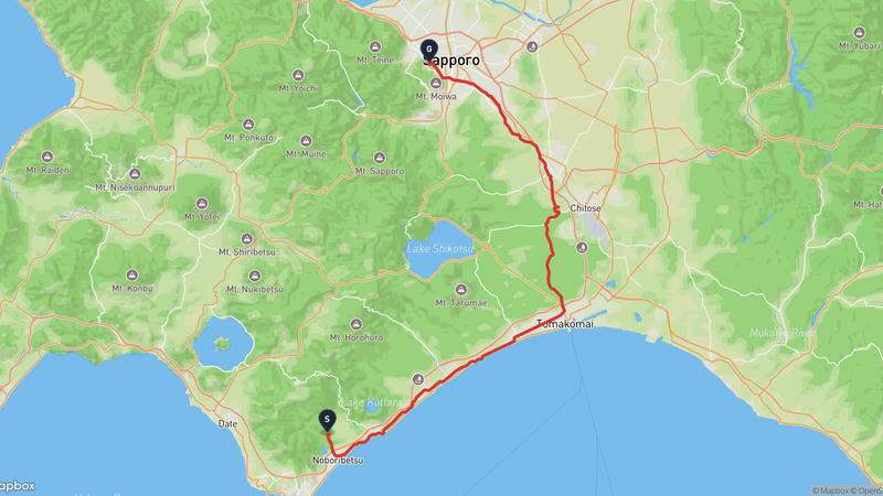 登別市至北海道神宮 登山路線
