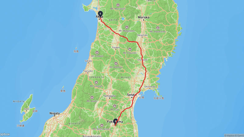 久保田城至福島市 登山路線