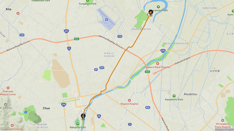 เส้นทางเดินป่า Nakajima Park-Higashi Ward, Sapporo