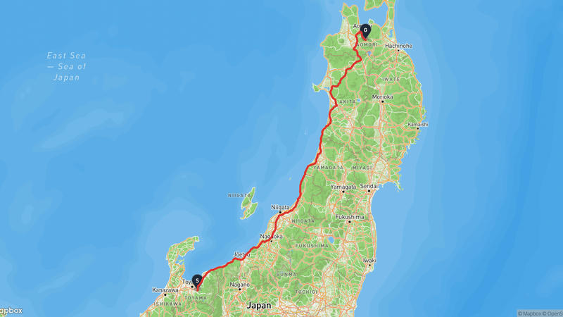立山町至青森市 駕車路線