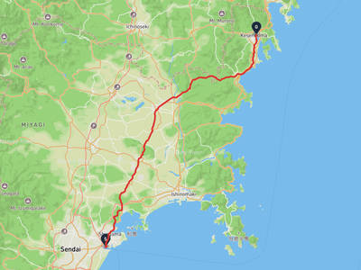 仙台市宮城野区 → 氣仙沼漁港