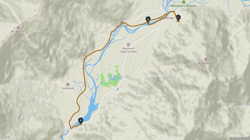 霞沢岳 ハイキングルート