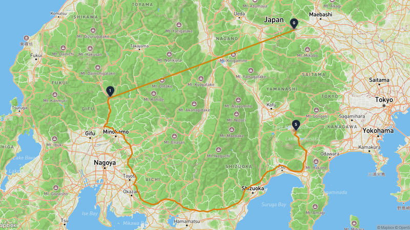 月江寺至安中市 驾车路线